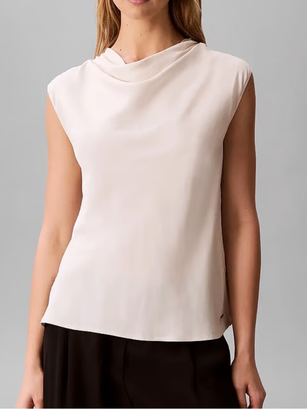 Calvin Klein Women's Sleeveless Cowl Neckline Blouse Top XL